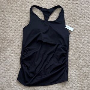 Black Racerback Women's Maternity Exercise Tank Top